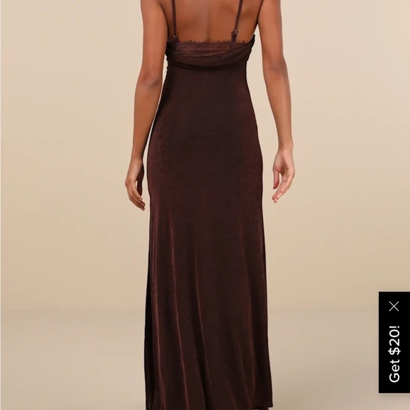 Lulu's Chocolate Brown Maxi Dress - Picture 2 of 6
